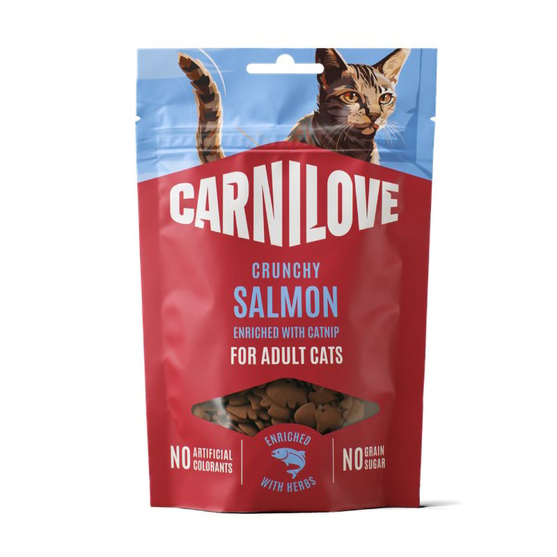 Ласощі для дорослих котів Carnilove Crunchy Snack Salmon With Catnip з лососем та котячою м'ятою, 50 г